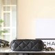 Chanel 24P ball pattern cowhide shoulder bag black