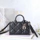 Dior Book Tote Series S5573O Black Leather Shoulder Bag