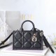 Dior Book Tote Series S5573O Black Leather Shoulder Bag