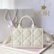 Dior Book Tote Series S5573O White Leather Shoulder Bag