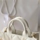 Dior Book Tote Series S5573O White Leather Shoulder Bag