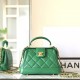 Chanel 24A series polished lambskin shoulder bag green