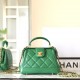 Chanel 24A series polished lambskin shoulder bag green