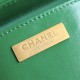 Chanel 24A series polished lambskin shoulder bag green