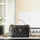 Chanel 24S series handle box bag black