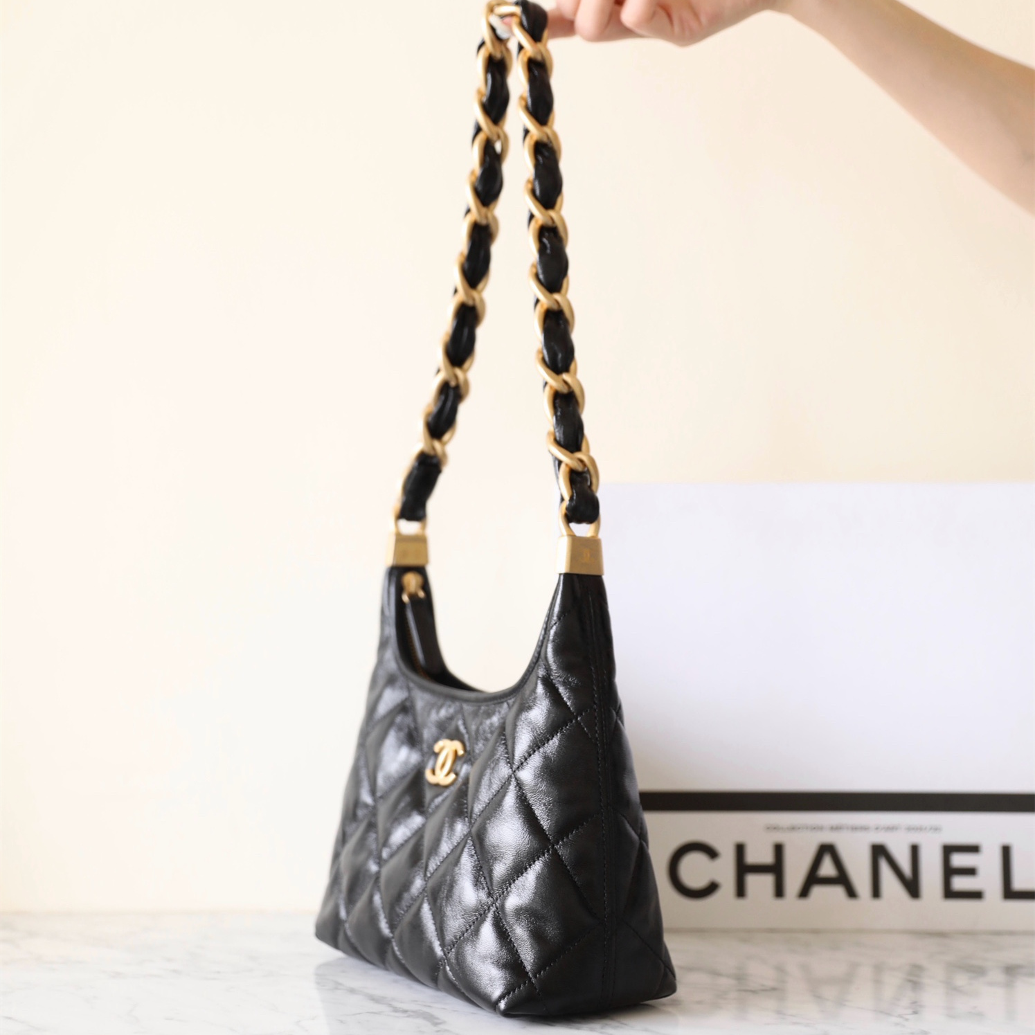 Chanel 24A series lambskin hobo bag mini