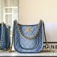 Chanel 24S washed denim Hobo bag large