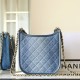 Chanel 24S washed denim Hobo bag large