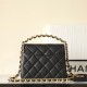 Chanel 24S braided chain top handle flap mini black caviar