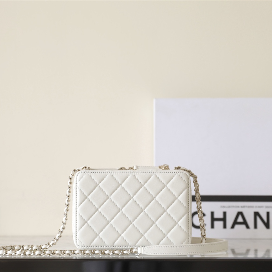 Chanel 24S limited edition camera bag white lambskin light gold hardware