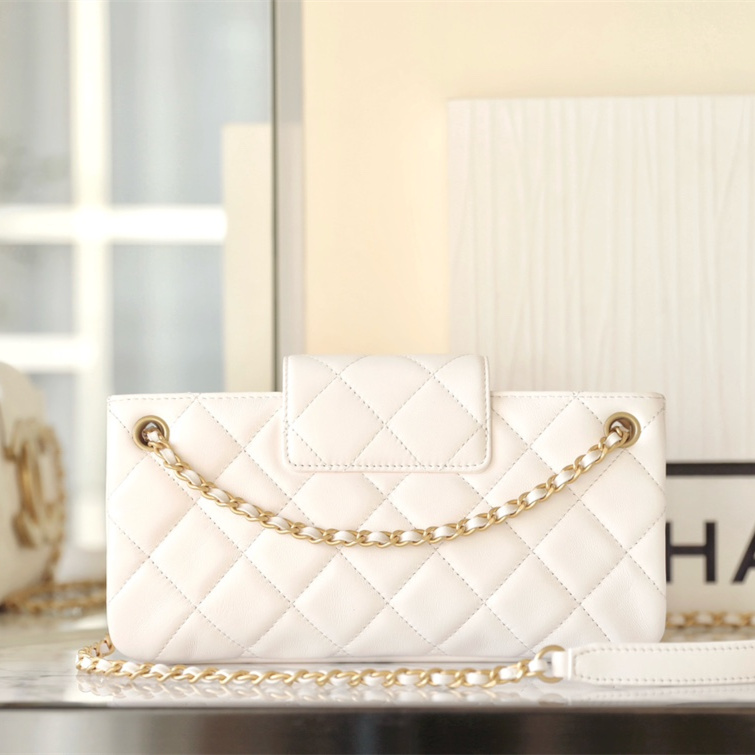 Chanel 24C series baguette bag white