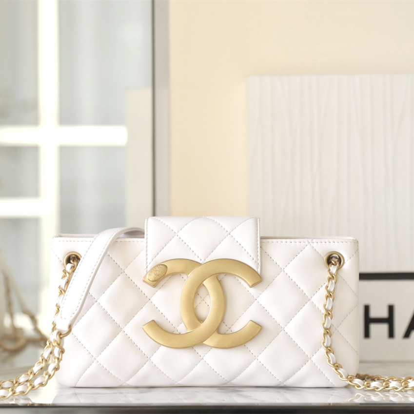 Chanel 24C series baguette bag white