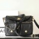 Chanel Shiny Calfskin Quilted Supple Twins Small Hobo Bag Black