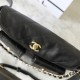 Chanel Shiny Calfskin Quilted Supple Twins Small Hobo Bag Black