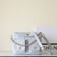 Chanel Shiny Calfskin Quilted Supple Twins Large Hobo Bag Light Grey