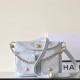 Chanel Shiny Calfskin Quilted Supple Twins Large Hobo Bag Light Grey