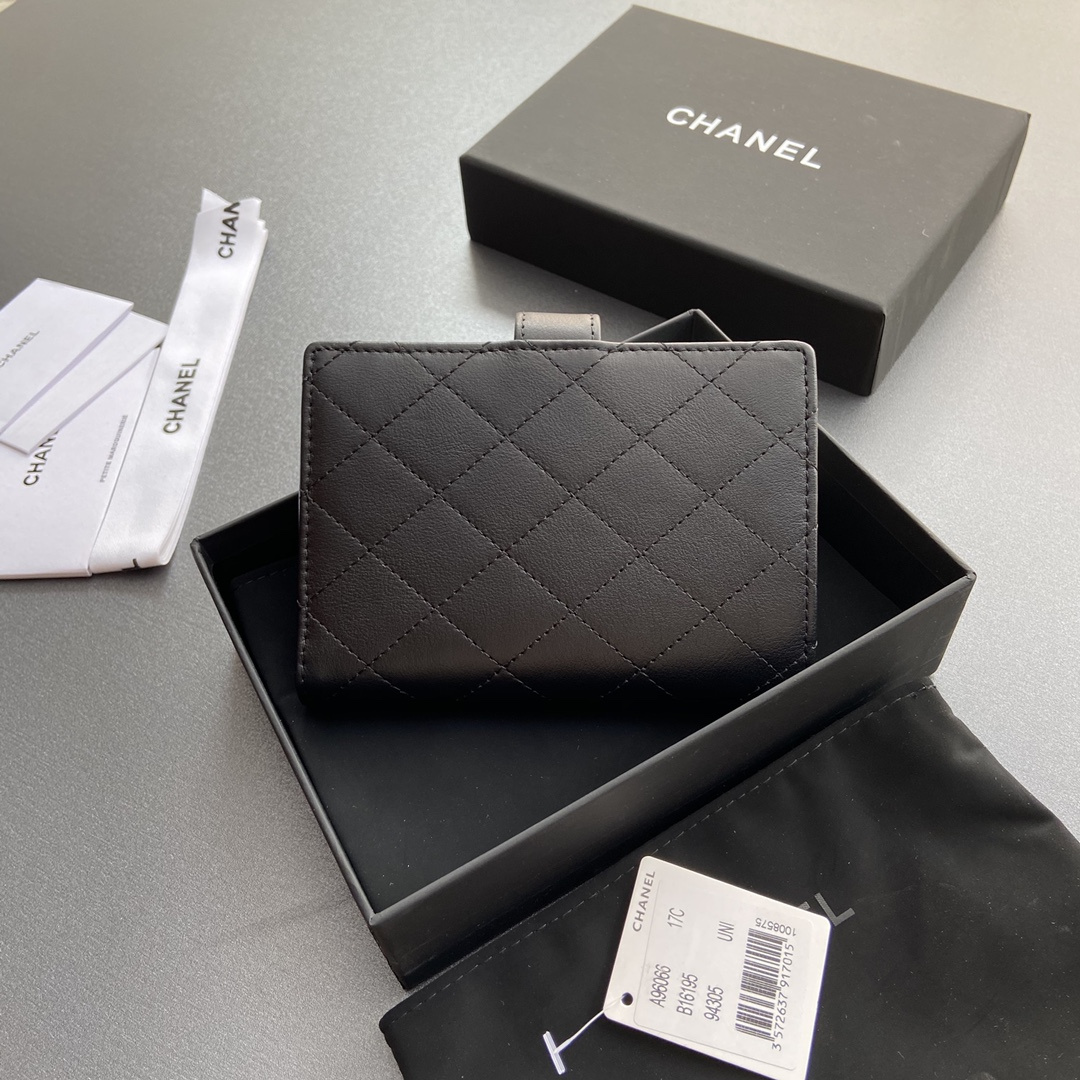 Chanel 24K series AP3824 passport holder black