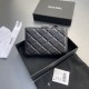 Chanel 24P series AP3825 passport holder lambskin black gold buckle