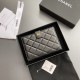 Chanel 24P series AP3825 passport holder lambskin black gold buckle