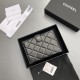 Chanel 24P series AP3825 passport holder lambskin black silver buckle