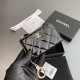 Chanel AP0221 coin purse black patent leather gold buckle