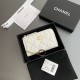 Chanel AP0221 coin purse white patent leather gold buckle