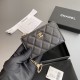 Chanel AP0223 coin purse black caviar gold buckle