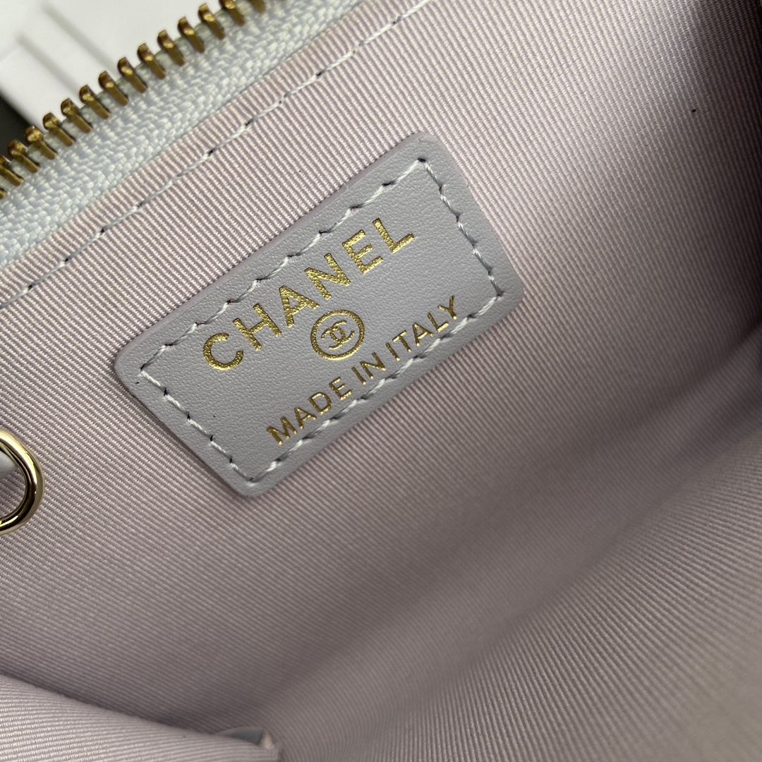 Chanel AP0223 coin purse purple caviar gold buckle