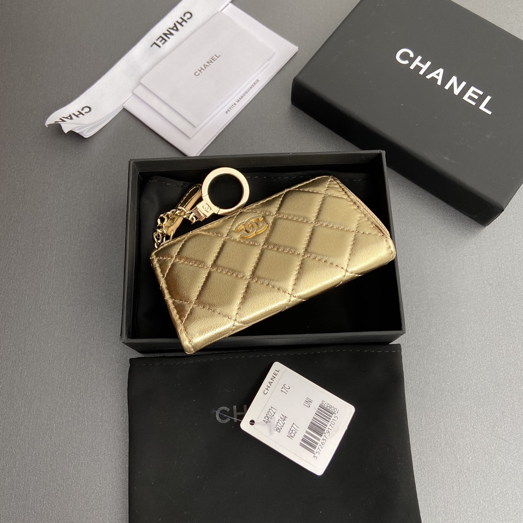 Chanel AP0224 coin purse gold lambskin gold buckle