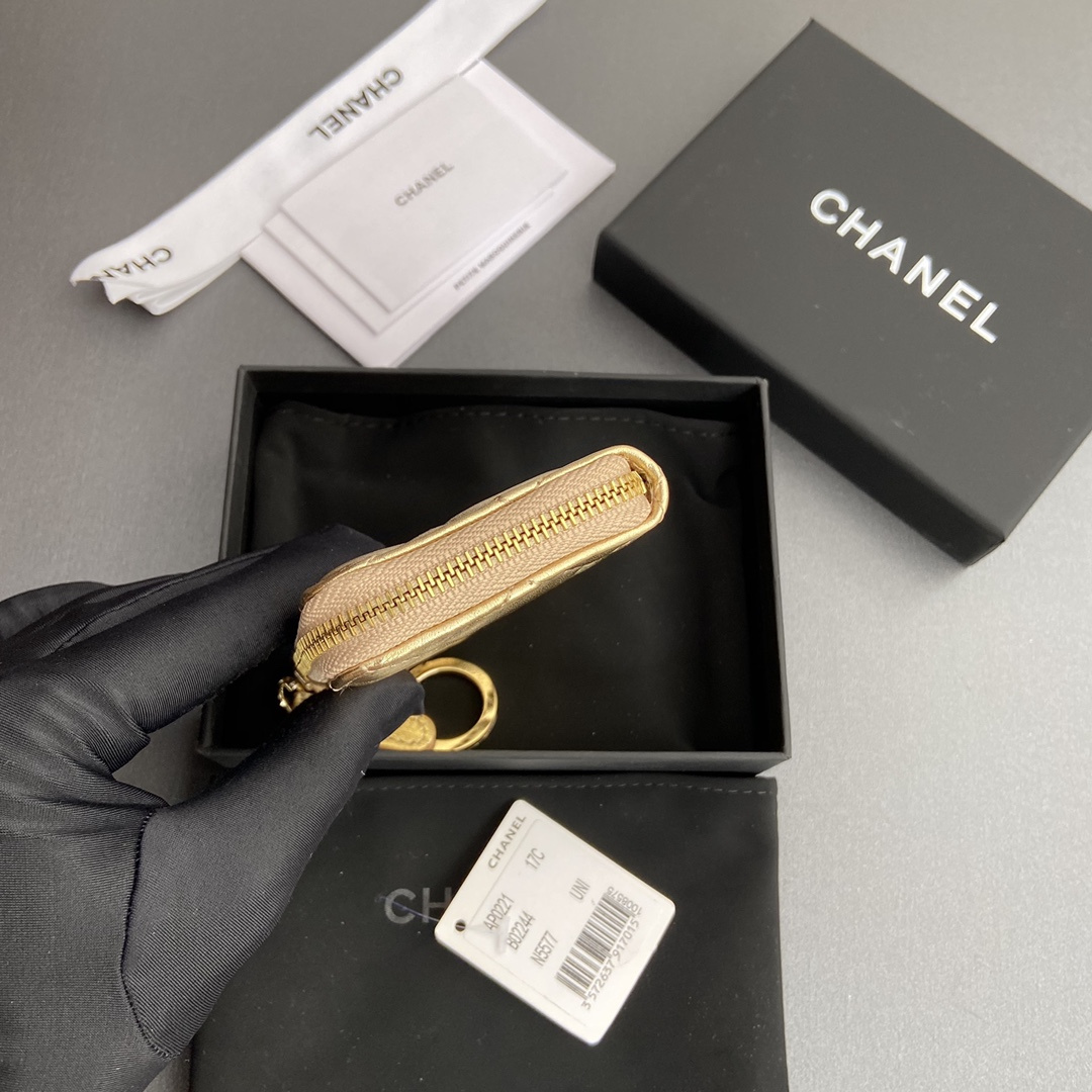 Chanel AP0224 coin purse gold lambskin gold buckle