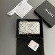 Chanel AP0224 coin purse silver lambskin silver buckle