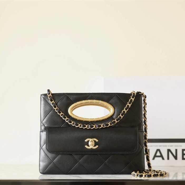 Chanel 24B series AS5038 shoulder handbag black