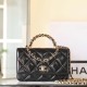 Chanel 24B series AS4166 lambskin messenger bag black