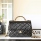  Chanel 24B series AS4166 lambskin messenger bag black large