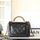 Chanel 24B series AS5032 lambskin shoulder bag black small