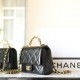 Chanel 24B series AS5032 lambskin shoulder bag black small