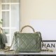 Chanel 24B series AS5032 lambskin shoulder bag green small