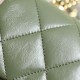 Chanel 24B series AS5032 lambskin shoulder bag green small