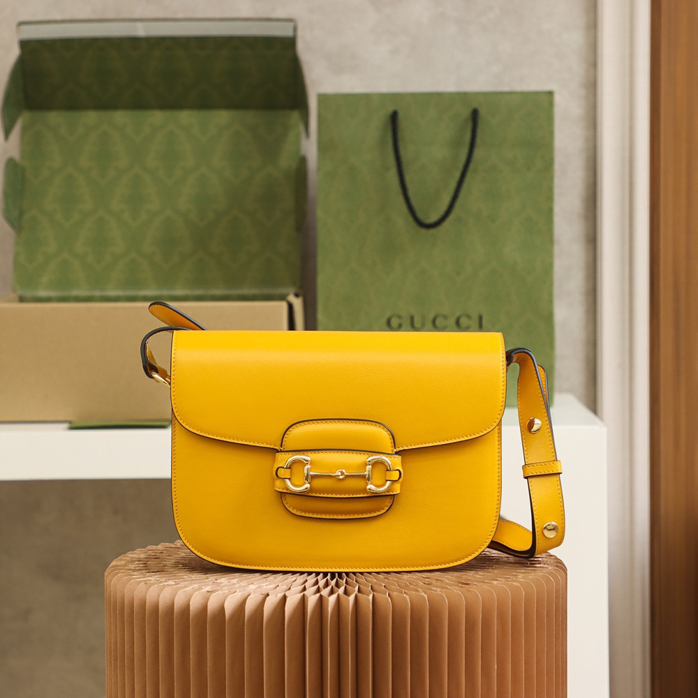 Gucci Horsebit Series Yellow Crossbody Bag Stainless Steel Replica