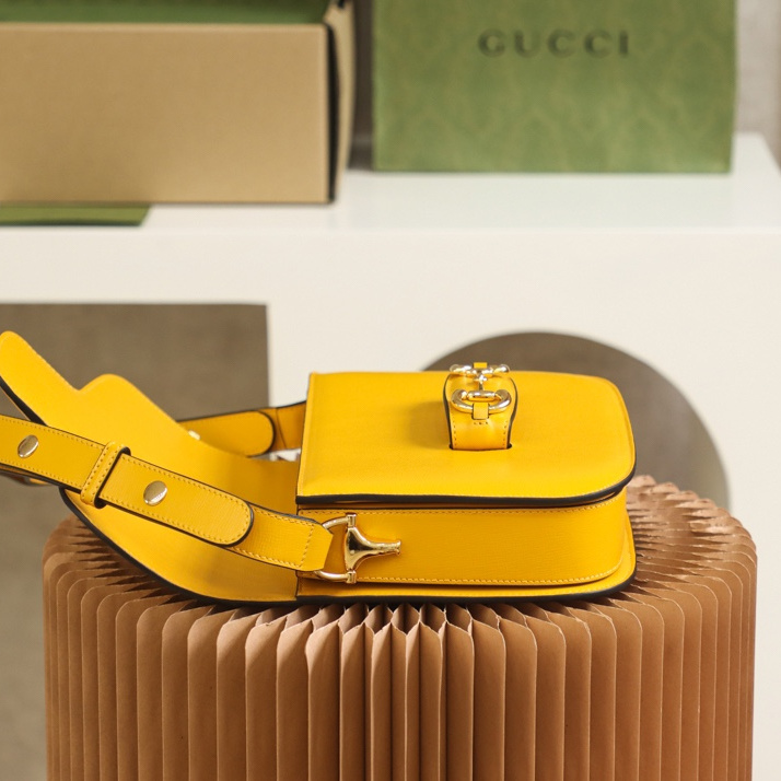 Gucci Horsebit Series Yellow Crossbody Bag Stainless Steel Replica