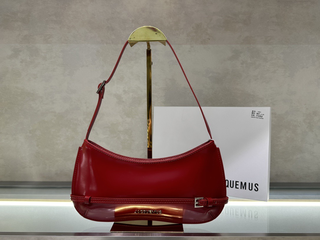 JACQUEMUS LE BISOU BELTED SHOULDER BAG - RED