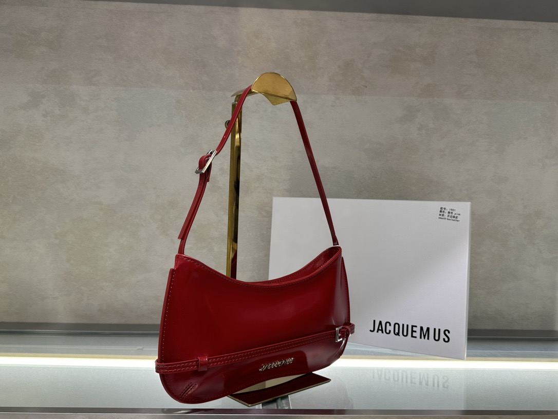 JACQUEMUS LE BISOU BELTED SHOULDER BAG - RED