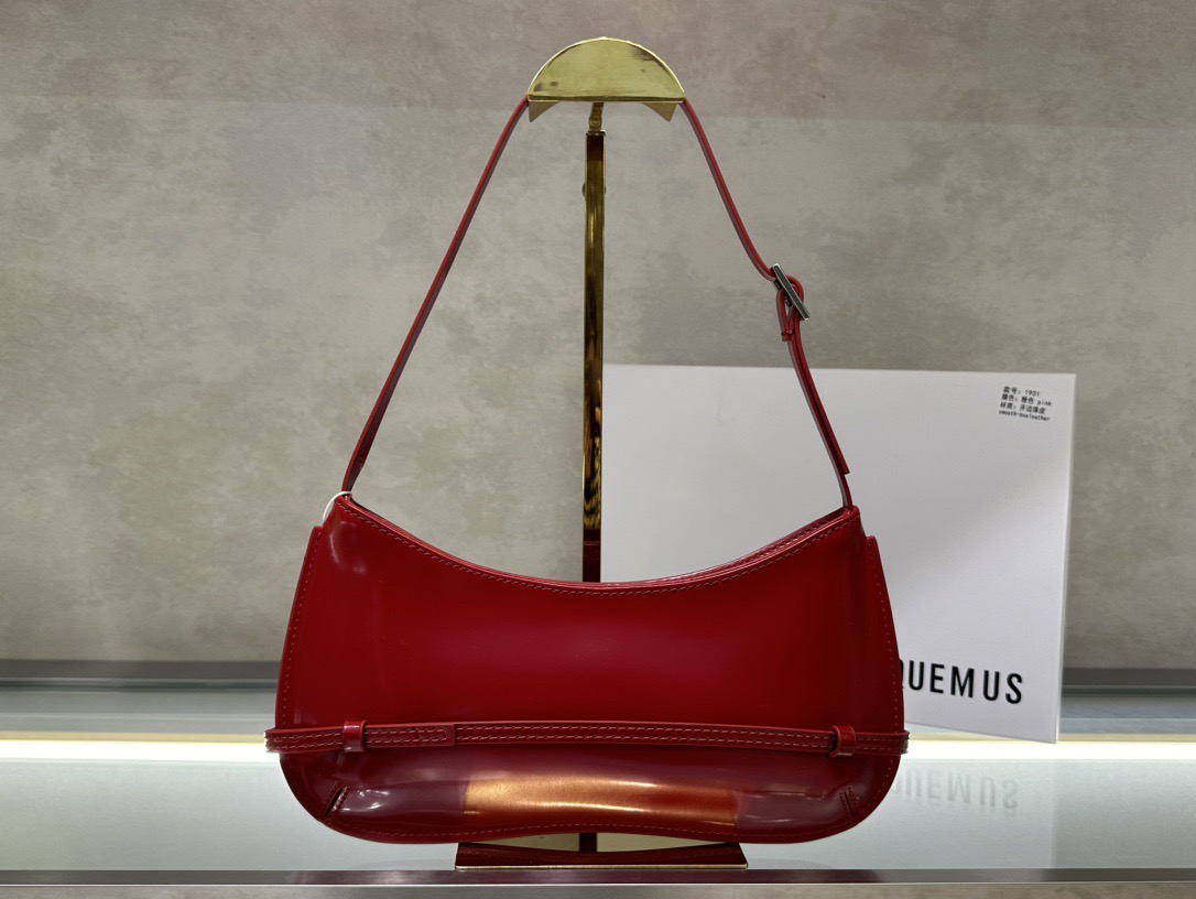 JACQUEMUS LE BISOU BELTED SHOULDER BAG - RED