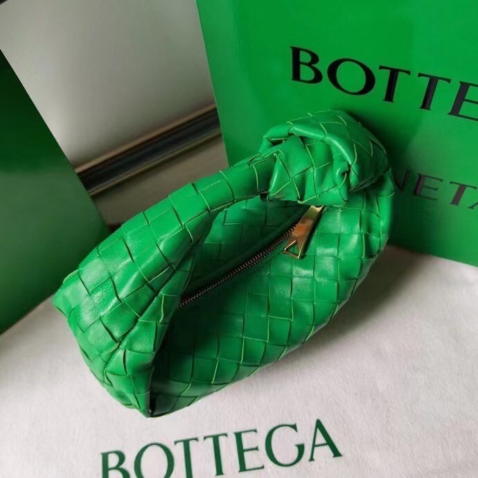 Bottega Veneta Mini BV Jodie Bag In Green Woven Leather