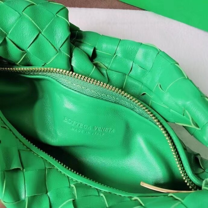 Bottega Veneta Mini BV Jodie Bag In Green Woven Leather