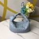 Bottega Veneta Mini BV Jodie Bag In Light Blue Woven Leather