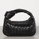 Bottega Veneta Mini BV Jodie Bag In Black Woven Leather