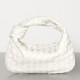 Bottega Veneta Mini BV Jodie Bag In White Woven Leather