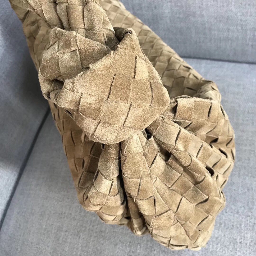 Bottega Veneta Large BV Jodie Bag In Sand Woven Suede