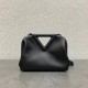 Bottega Veneta Small Point Top Handle Bag In Black Leather